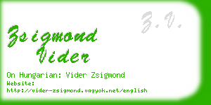 zsigmond vider business card